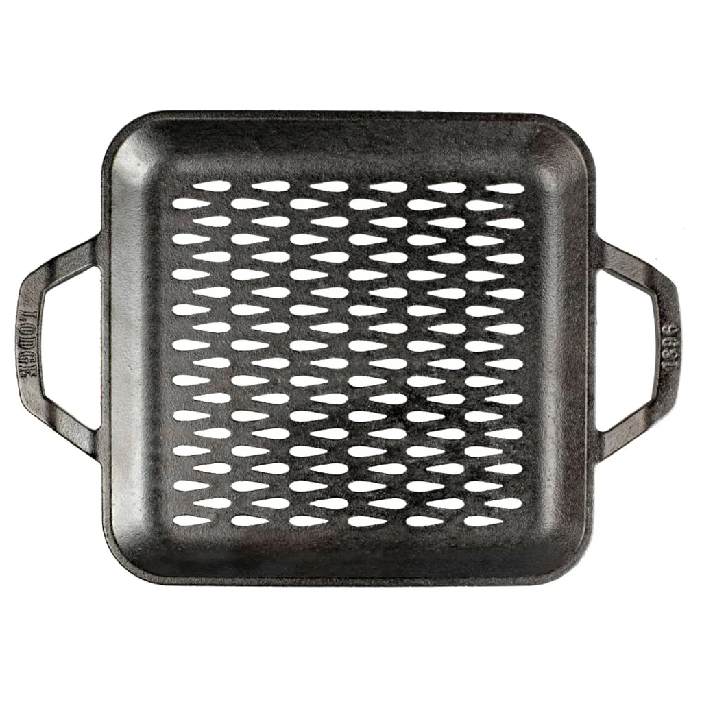Plancha perforada cuadrada de hierro Chef Lodge - Imagen 2