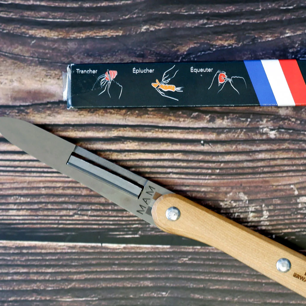 Cuchillo pelador con mango de madera de olivo Roger Orfevre - Imagen 5